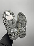 Уги жіночі Ugg Grey Metallic Suede сірі натуральна замша на овчині лакова п'ята короткі, фото 6