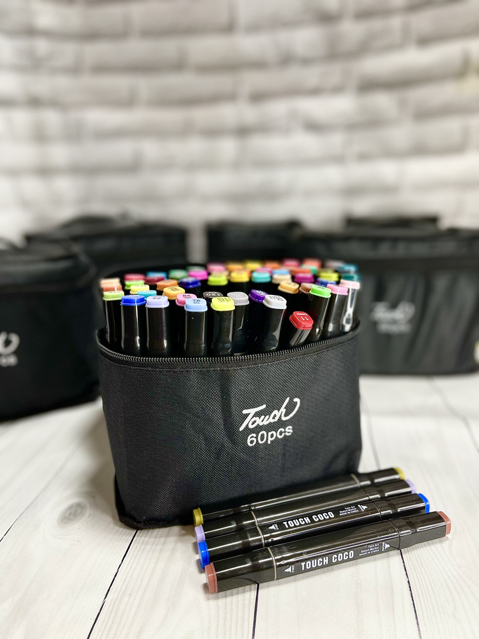 НАБІР ДВОХСТОРІННИХ СКЕТЧ МАРКЕРІВ TOUCH ДЛЯ МАЛЮВАННЯ 60 ШТ.