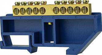 BC-4А 10 нульова шина з ізолятором на Din-рейку на 10 отворів