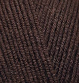 Нитки пряжа для вязания полушерсть LANA GOLD FINE Лана Голд Файн № 26 - коричневый