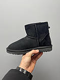Уги жіночі Ugg Classic Black Suede чорні натуральна замша на овчині короткі, фото 5