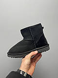 Уги жіночі Ugg Classic Black Suede чорні натуральна замша на овчині короткі, фото 6