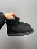 Уги жіночі Ugg Classic Black Suede чорні натуральна замша на овчині короткі, фото 7