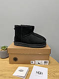 Уги жіночі Ugg Classic Black Suede чорні натуральна замша на овчині короткі, фото 10