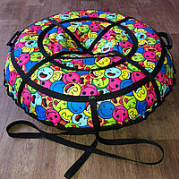 Тюбинг 100см камерой Смайлики, ватрушка ( надувные санки)