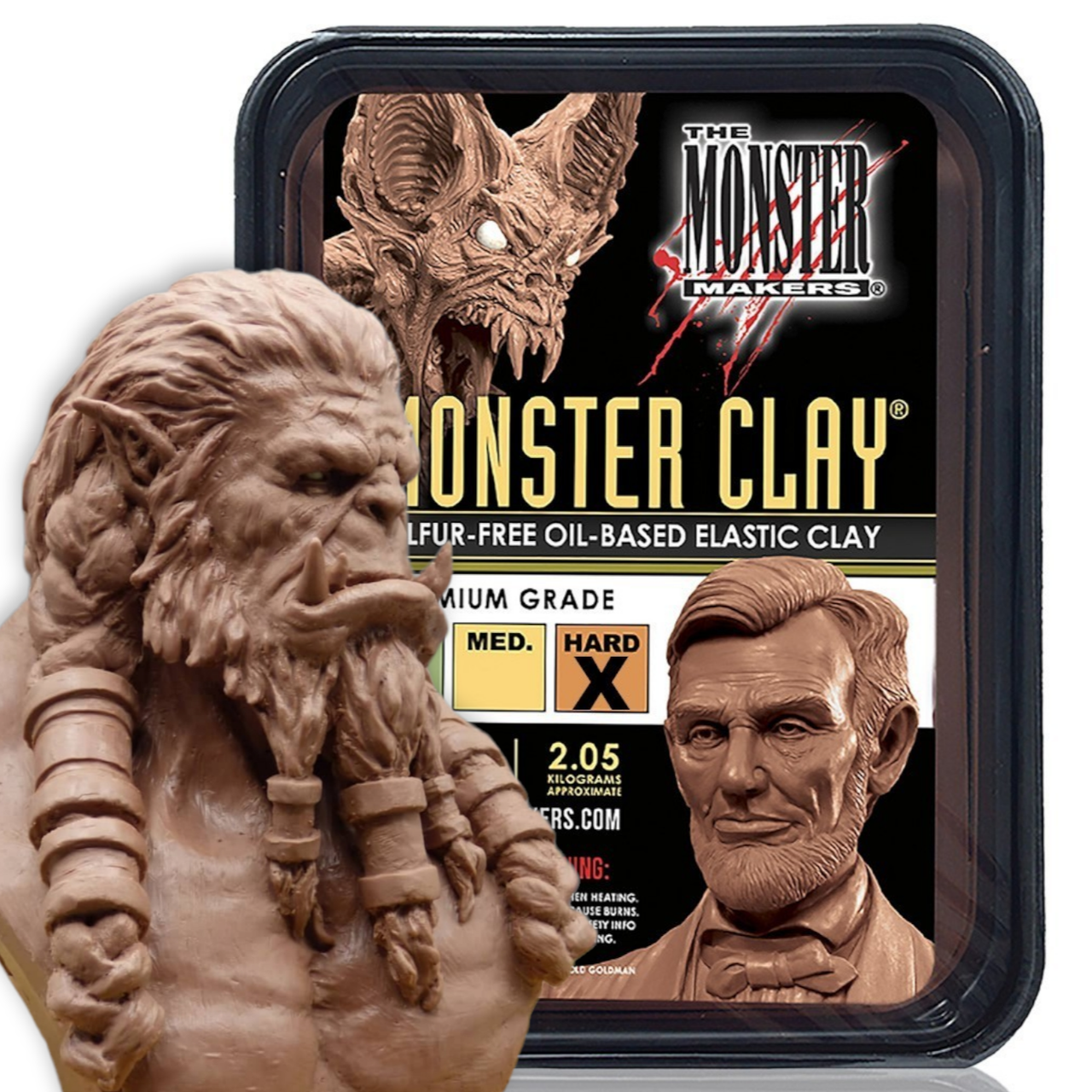 Monster Clay HARD. Уп. 2,05 кг. (США) топ професійна полімерна маса для ліплення, заводська. Що перетоплюється