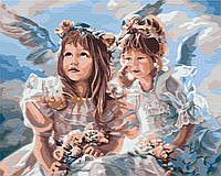 Картина по номерам Небесные ангелы Дети и ангелочки 40х50см Роспись на холсте Brushme BS51908