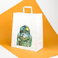 Патриотичные Пакеты с символикой ВСУ 320*150*380 Подарочный Бумажный пакет праздничный на День армии Большой