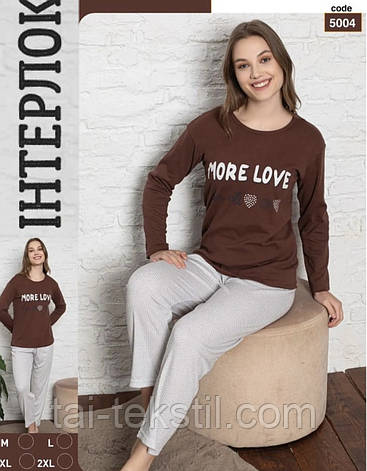 Піжама тепла жіночий м'який ІНТЕРЛОК Туреччина M-L-XL-2XL, фото 2