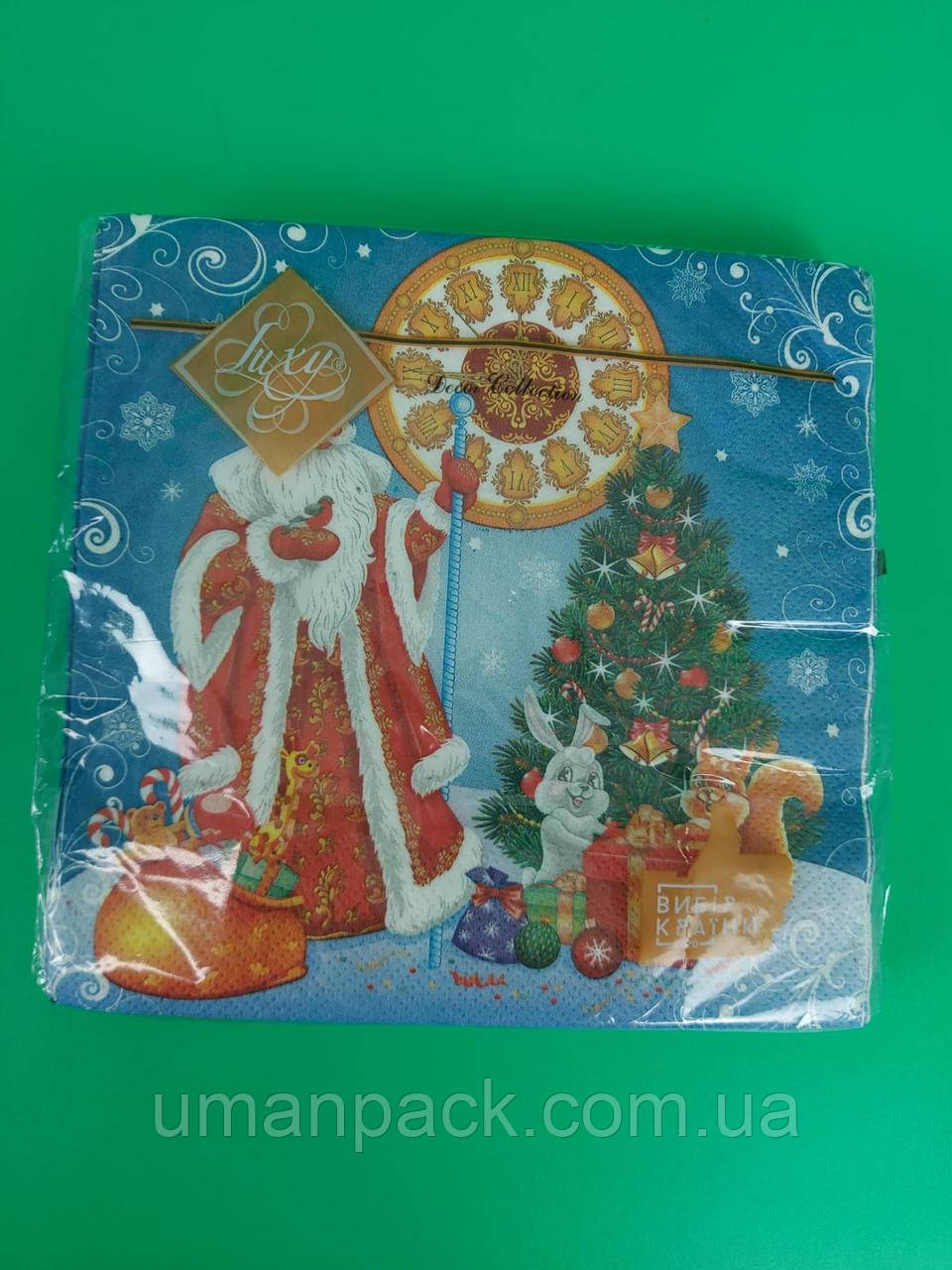 Серветки паперові новорічні (ЗЗХЗЗ, 18 шт.) "В очікуванні Нового Року" Luxy (1 пачка)