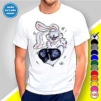 Футболки парні з новорічним принтом "Милі зайці" Family Look