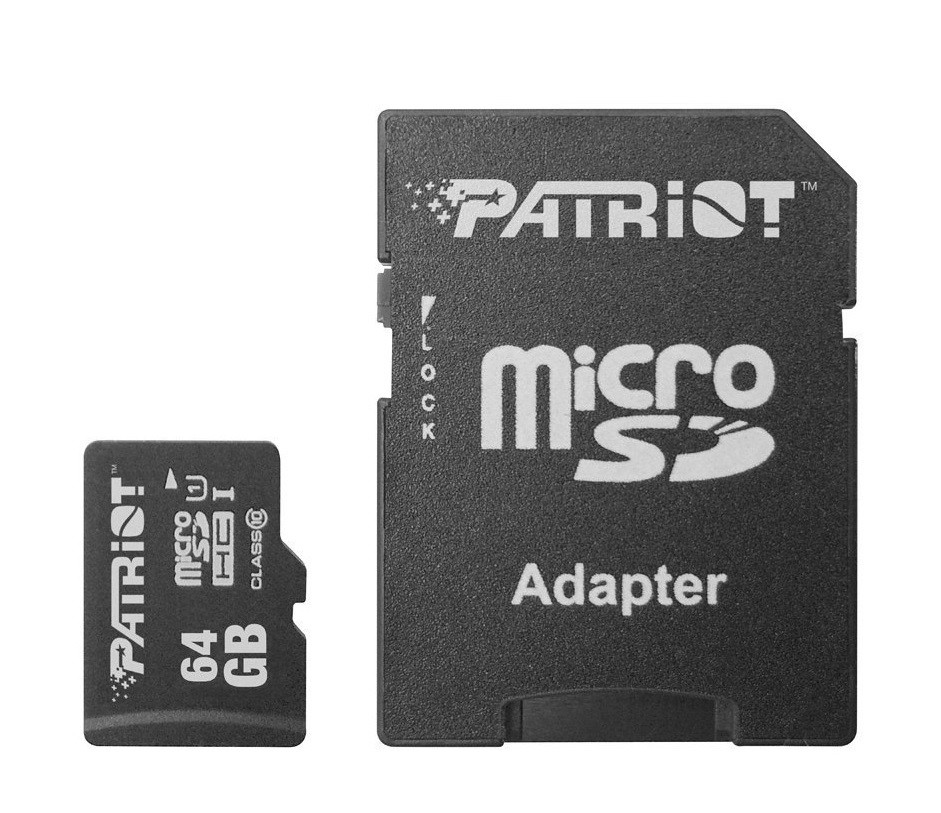 Картка пам'яті MicroSDXC 64 GB UHS-I Class 10 Patriot LX + SD-adapter (PSF64GMCSDXC10)