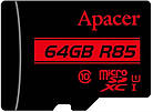 Картка пам'яті MicroSDHXC 64 GB UHS-I Class 10 Apacer + SD adapter (AP64GMCSX10U5-R), фото 3