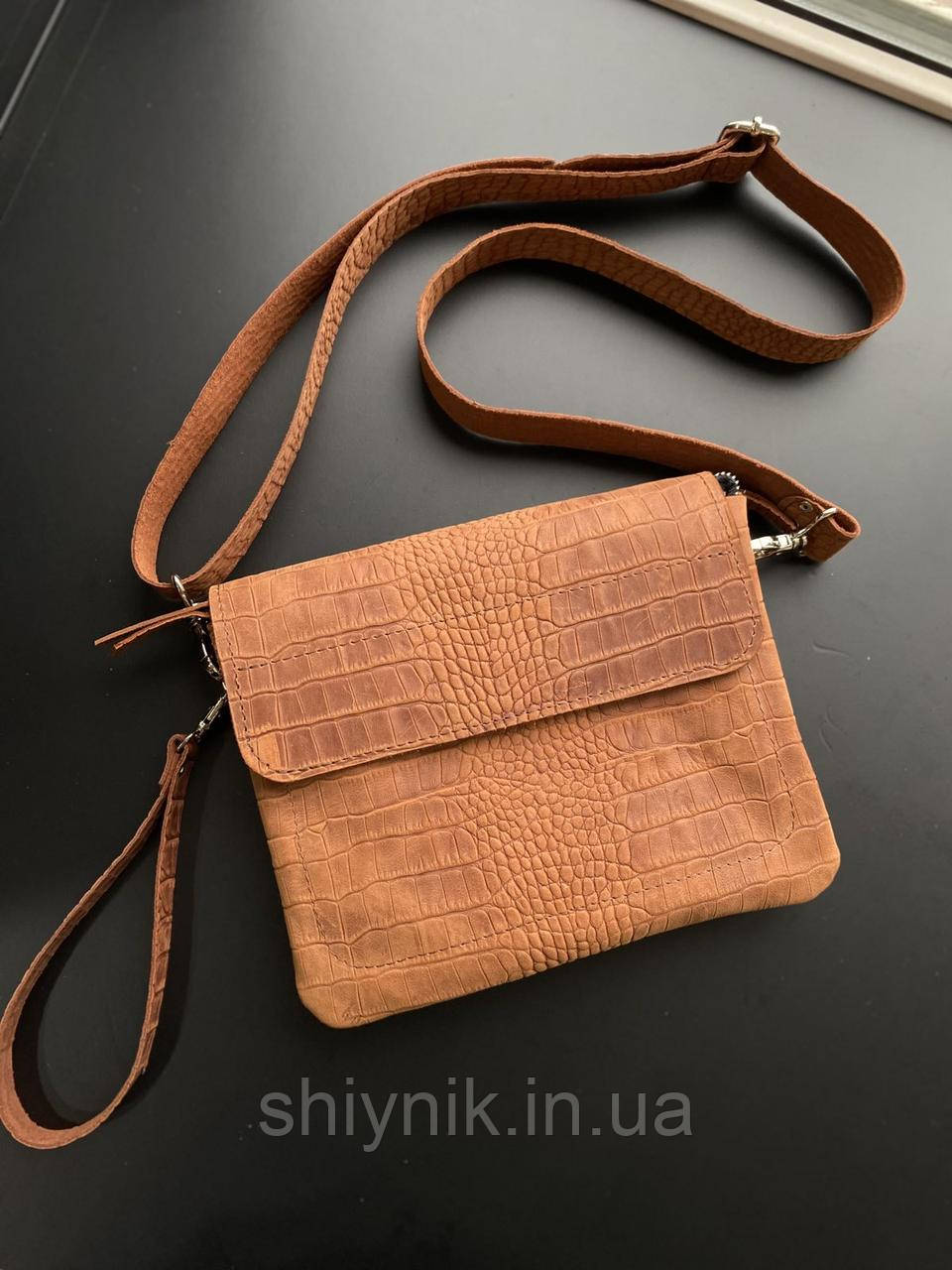 Жіноча шкіряна сумка LIAM конячний, фото 1