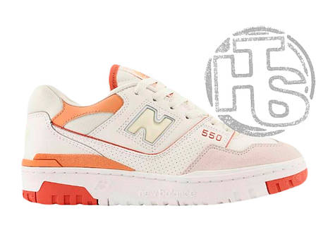 Жіночі кросівки New Balance 550 White Orange Au Lait Brown BBW550WA, фото 1