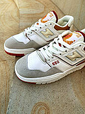 Жіночі кросівки New Balance 550 White Orange Au Lait Brown BBW550WA, фото 5