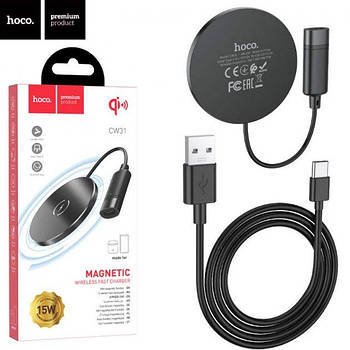 Бездротовий зарядний пристрій Hoco CW31 для смартфонів і TWS навушників зі стандартом Qi Black