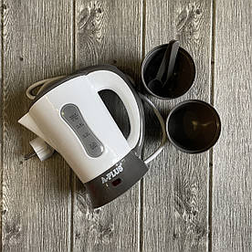 Електричний чайник A-Plus AP-1530, 0.5 л, 600-700 Вт, портативний, пластиковий корпус, з чашками