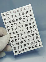 Наклейки "Готический шрифт" , розовое золотодля дизайна (на липкой основе) Зд