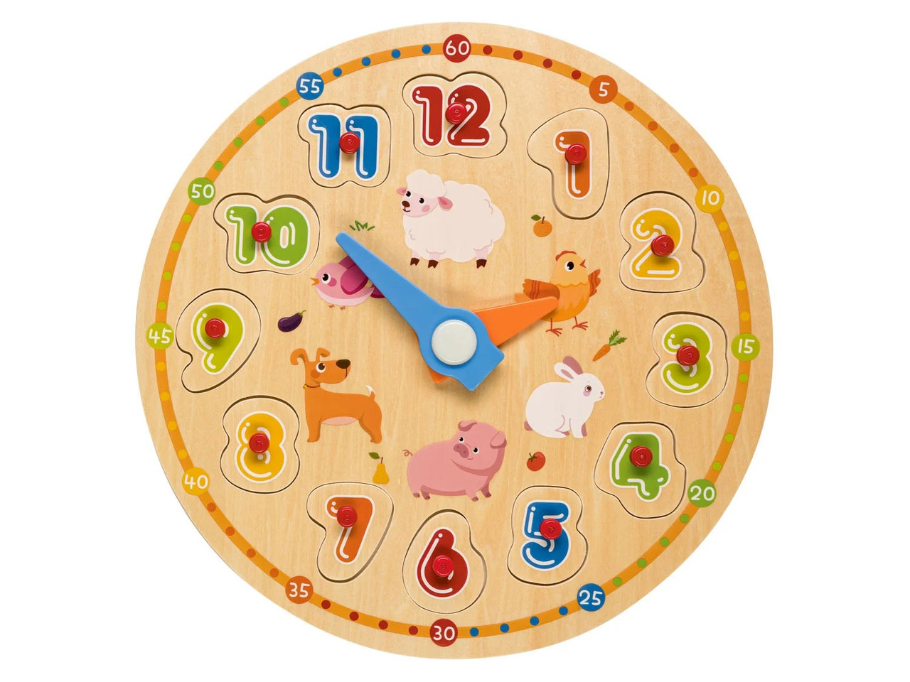 Дерев'яна навчальна головоломка Годинник PLAYTIVE 30 см, фото 1