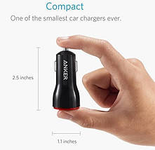 Aвто зарядка ANKER PowerDrive 2 24W 2xUSB V3 (Черный), фото 3