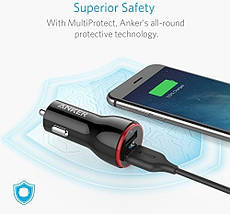 Aвто зарядка ANKER PowerDrive 2 24W 2xUSB V3 (Черный), фото 5