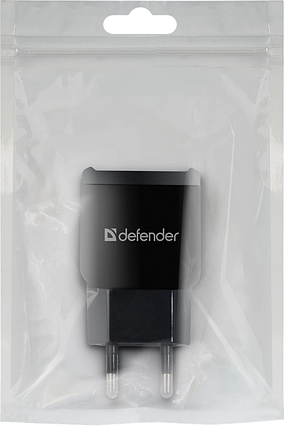 Мережевий зарядний пристрій DEFENDER (83840)EPA-13 чорна, 2xUSB, 5V/2.1А, пакет, фото 4