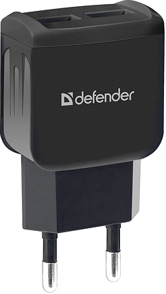 Мережевий зарядний пристрій DEFENDER (83581)UPС-21 2xUSB,5V/2.1А кабель microUSB, фото 1