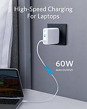 Мережевий зарядний пристрій ANKER PowerPort Atom III Duo — 60 W 2xUSB-С (Білий), фото 5