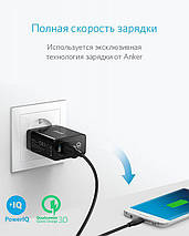 Мережевий зарядний пристрій ANKER PowerPort+ 1 with QC 3.0 & PowerIQ (Чорний), фото 4