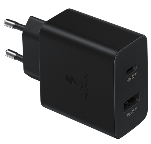 Мережевий зарядний пристрій SAMSUNG EP-TA220NBEGRU 35 W Charger Duo USB-C+USB Чорний