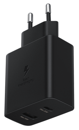 Мережевий зарядний пристрій SAMSUNG EP-TA220NBEGRU 35 W Charger Duo USB-C+USB Чорний, фото 3