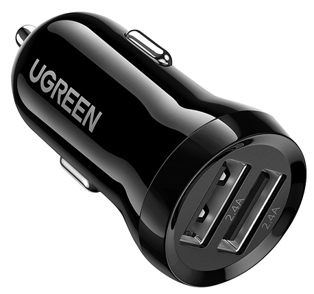 Автомобільний зарядний пристрій UGREEN ED018 24 W 2xUSB Car Charger (Чорний), фото 1