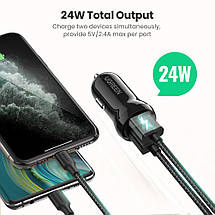 Автомобільний зарядний пристрій UGREEN ED018 24 W 2xUSB Car Charger (Чорний), фото 3