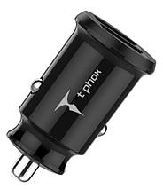 Автомобільний зарядний пристрій T-PHOX Charger Set 2.4 A Dual+Lightning cable 1.2m (Чорний), фото 3