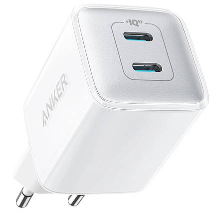 Мережевий зарядний пристрій ANKER PowerPort 521 Nano Pro — 40 W 2xUSB-C PIQ3.0 (Білий), фото 1