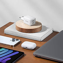 Мережевий зарядний пристрій ANKER PowerPort 521 Nano Pro — 40 W 2xUSB-C PIQ3.0 (Білий), фото 5