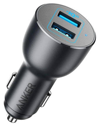 Автомобільний зарядний пристрій ANKER PowerDrive III — 36 W 2xUSB (Чорний), фото 1