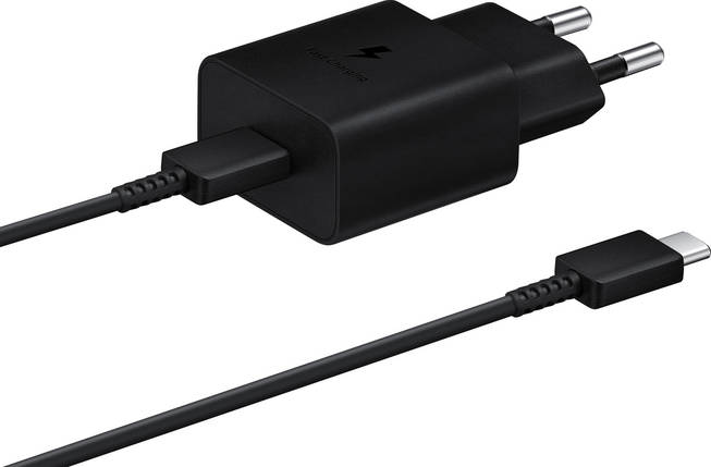 Мережевий зарядний пристрій SAMSUNG 15 W Power Adapter Type-C+Cable Black /EP-T1510XBEGRU, фото 1