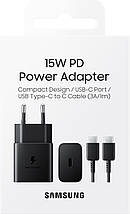 Мережевий зарядний пристрій SAMSUNG 15 W Power Adapter Type-C+Cable Black /EP-T1510XBEGRU, фото 6