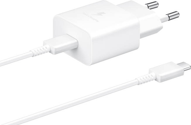 Мережевий зарядний пристрій SAMSUNG 15 W Power Adapter Type-C+Cable White /EP-T1510XWEGRU, фото 1