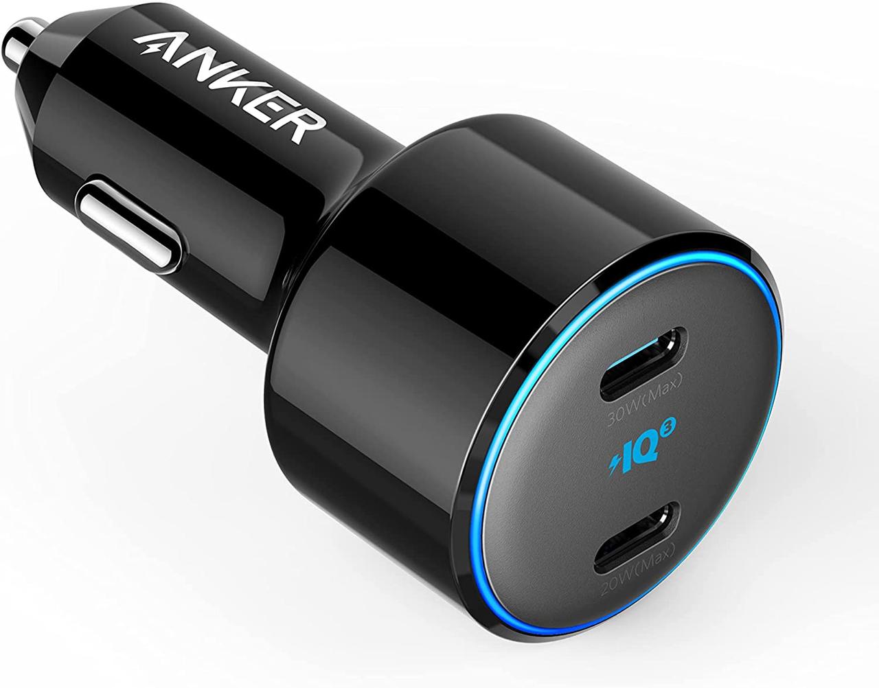 Автомобільний зарядний пристрій ANKER PowerDrive+ III Duo — 30 W PD + 20 W Power IQ (Чорний)