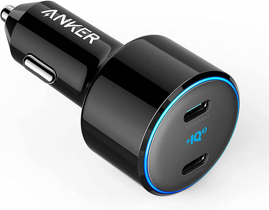 Автомобільний зарядний пристрій ANKER PowerDrive+ III Duo — 30 W PD + 20 W Power IQ (Чорний), фото 1