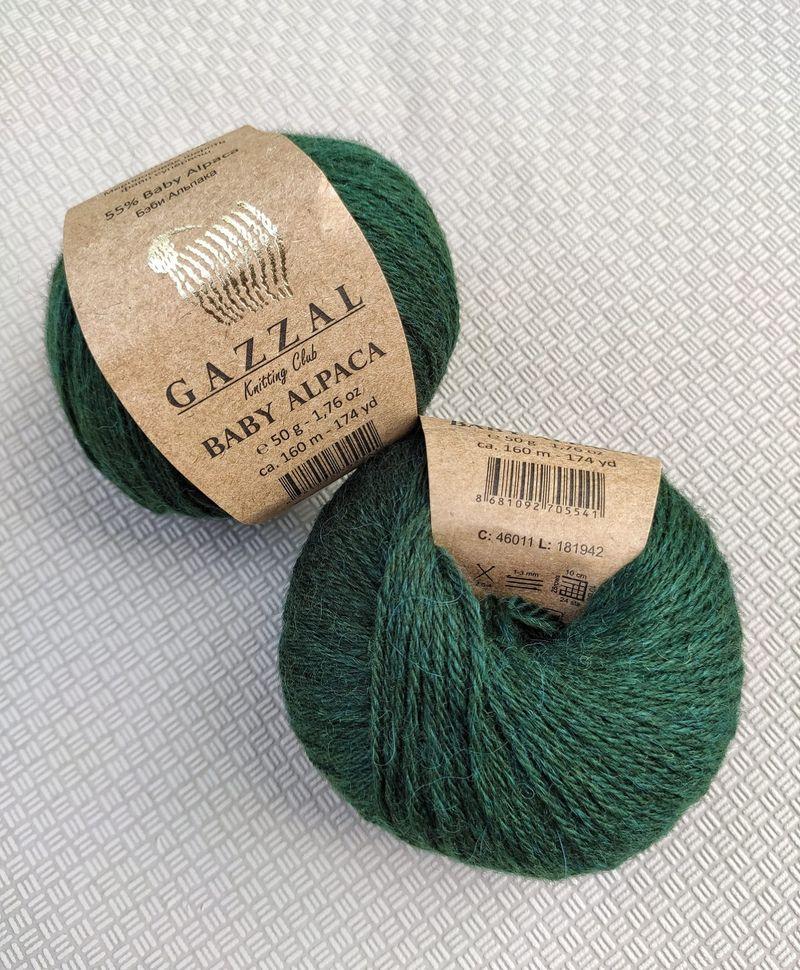 Пряжа Gazzal Baby Alpaca — 46011 темно-зелений