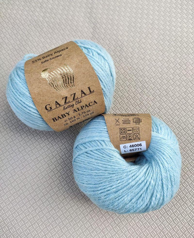 Пряжа Gazzal Baby Alpaca — 46006 блакитний