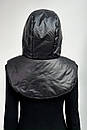 Чорний жіночий капор з плащовки Льє знімний капюшон, фото 3