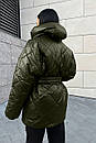 Жіночий капор з плащовки Льє колір хакі знімний капюшон, фото 5