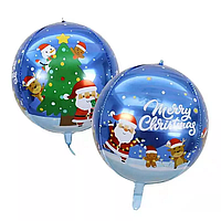 Фольгированный шарик КНР (55 см) Сфера 4D Merry Christmas