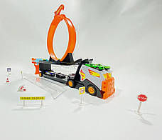 Автовоз hot wheels вантажівка транспортер автотрек із запуском Гонка qq 8840, фото 3