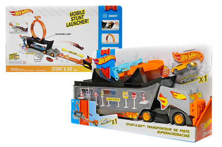 Автовоз hot wheels вантажівка транспортер автотрек із запуском Гонка qq 8840, фото 1